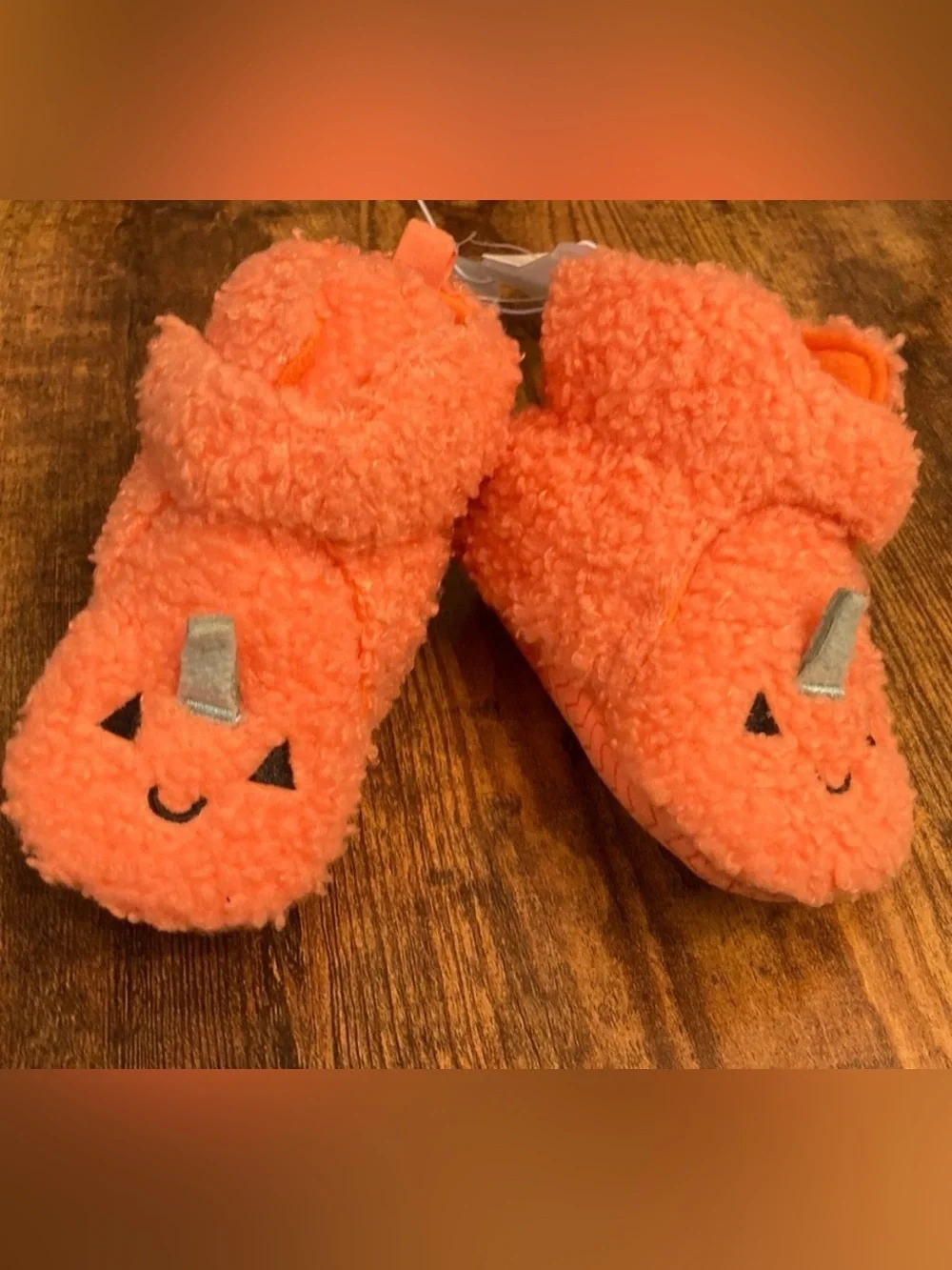 Baby Pumpkin Bootie Crib Shoes - Cat & Jack™ Orange Size 6-9M New